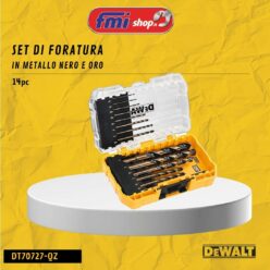 Set di foratura in metallo nero e oro da 14 pezzi