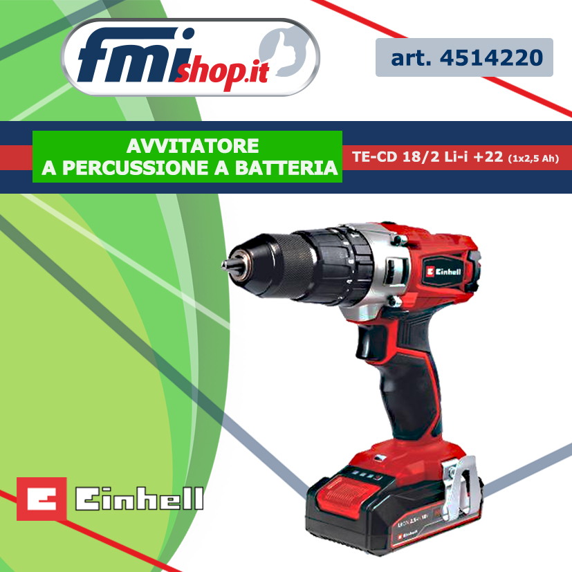 Avvitatori a percussione a batteria TE-CD 18/2 Li-i +22 (1x2,5 Ah)